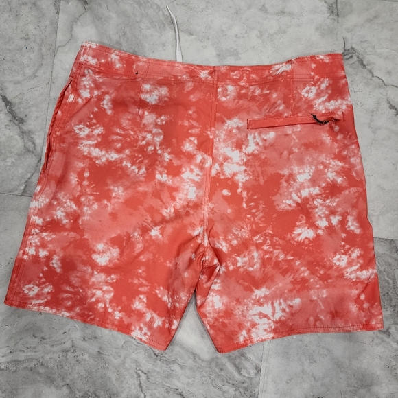 Ron Jon Surf Shop Mens Board Shorts Size 33 Swim Trunks Tie Orange - Picture 2 of 6